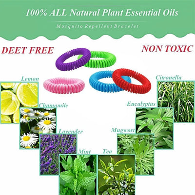 Mosquito Repellent Bracelets DEET-Free Waterproof 24-Pack