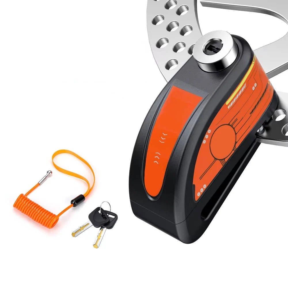 Motorcycle Disc Lock 120dB Motion Alarm IP67 Water-Resistant Rechargeable