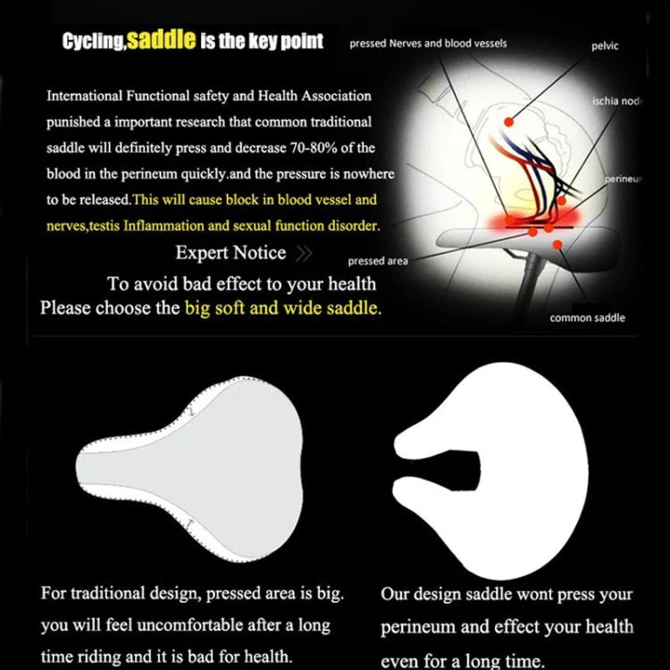 Mountain Bike Saddle Noseless Ergonomic Shock Absorbing