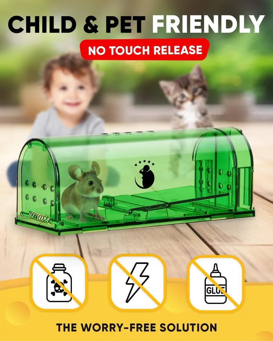 Mouse Trap Live Catch and Release Clear Body Set of 4