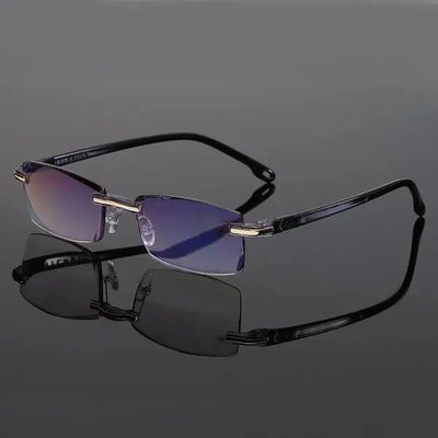 Multifocal Reading Glasses Rimless Lightweight TR90 Anti-Blue Light