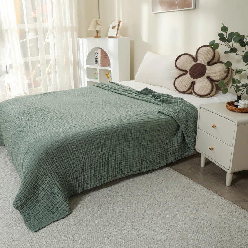 Muslin Throw Blanket Six-Layer Cotton Breathable Moisture-Wicking