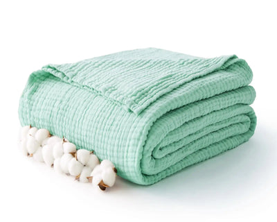 Muslin Throw Blanket Six-Layer Cotton Breathable Moisture-Wicking