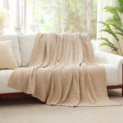 Muslin Throw Blanket Six-Layer Cotton Breathable Moisture-Wicking