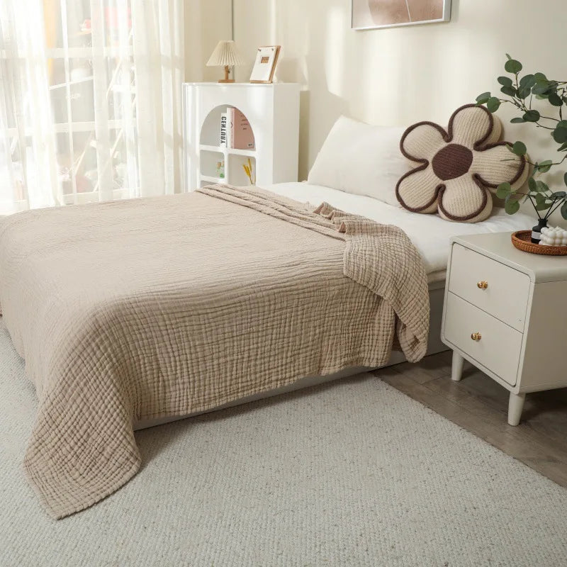 Muslin Throw Blanket Six-Layer Cotton Breathable Moisture-Wicking