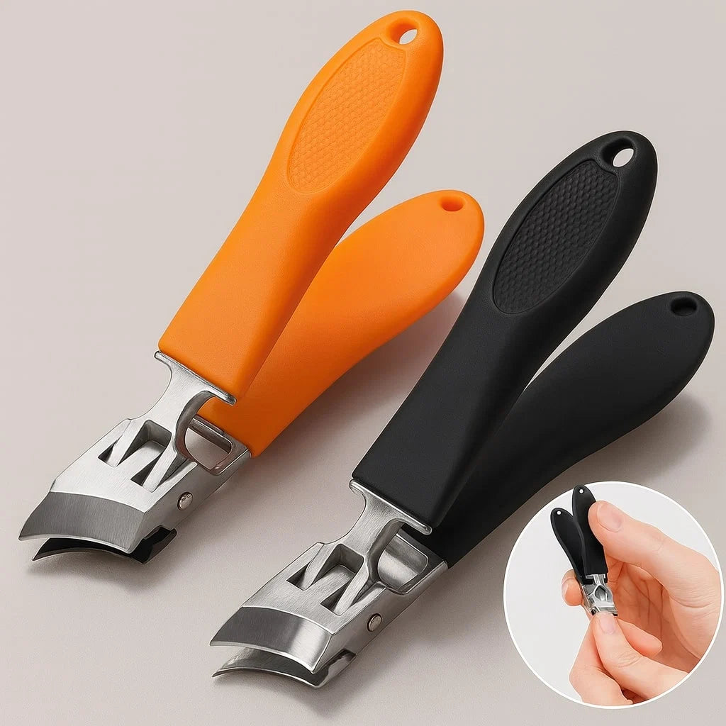 Nail Clipper Wide Cutting Surface Non-Slip Grip & Catcher