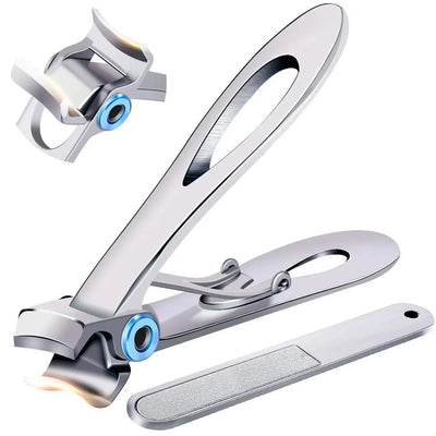 Nail Clippers Extra-Wide Jaw Stainless Steel Ergonomic Non-Slip Grip