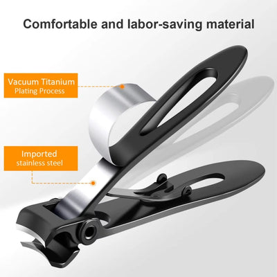 Nail Clippers Extra-Wide Jaw Stainless Steel Ergonomic Non-Slip Grip