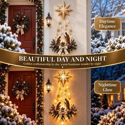 Nativity Wall Hanging Warm White Battery-Powered LED Lights