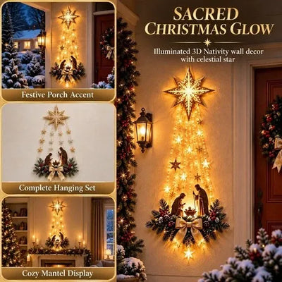 Nativity Wall Hanging Warm White Battery-Powered LED Lights