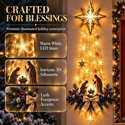 Nativity Wall Hanging Warm White Battery-Powered LED Lights