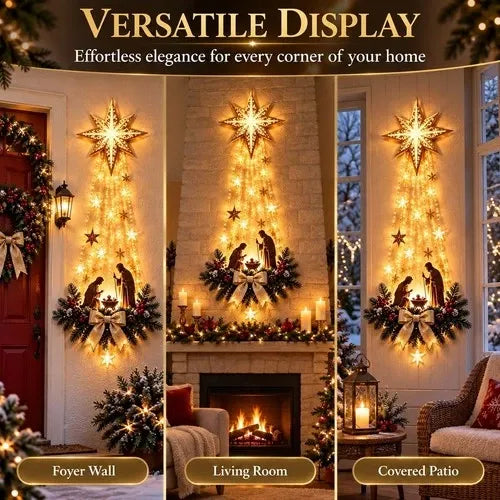 Nativity Wall Hanging Warm White Battery-Powered LED Lights