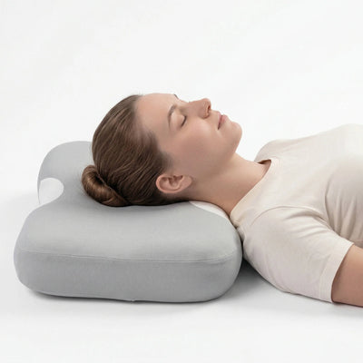 Neck Pillow Contoured Memory Foam Dual-Height Support Cooling Cover