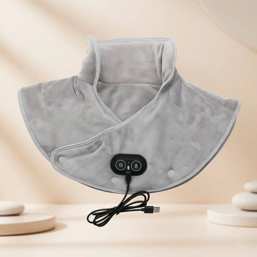 Neck & Shoulder Heat Pad Contoured Fit Vibration Massage