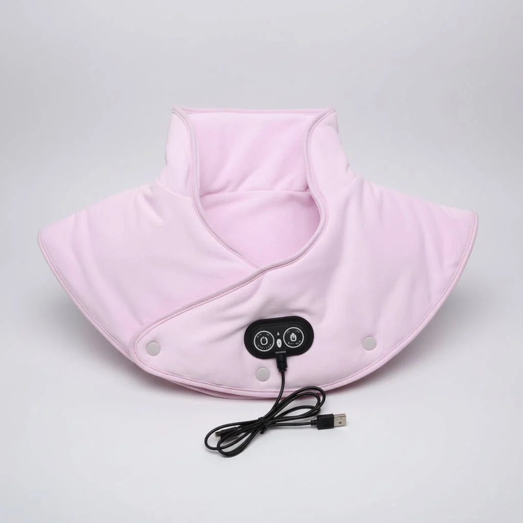 Neck & Shoulder Heat Pad Contoured Fit Vibration Massage