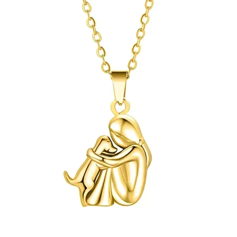 Necklace Dog Lover Silhouette Adjustable Chain Plated Finish