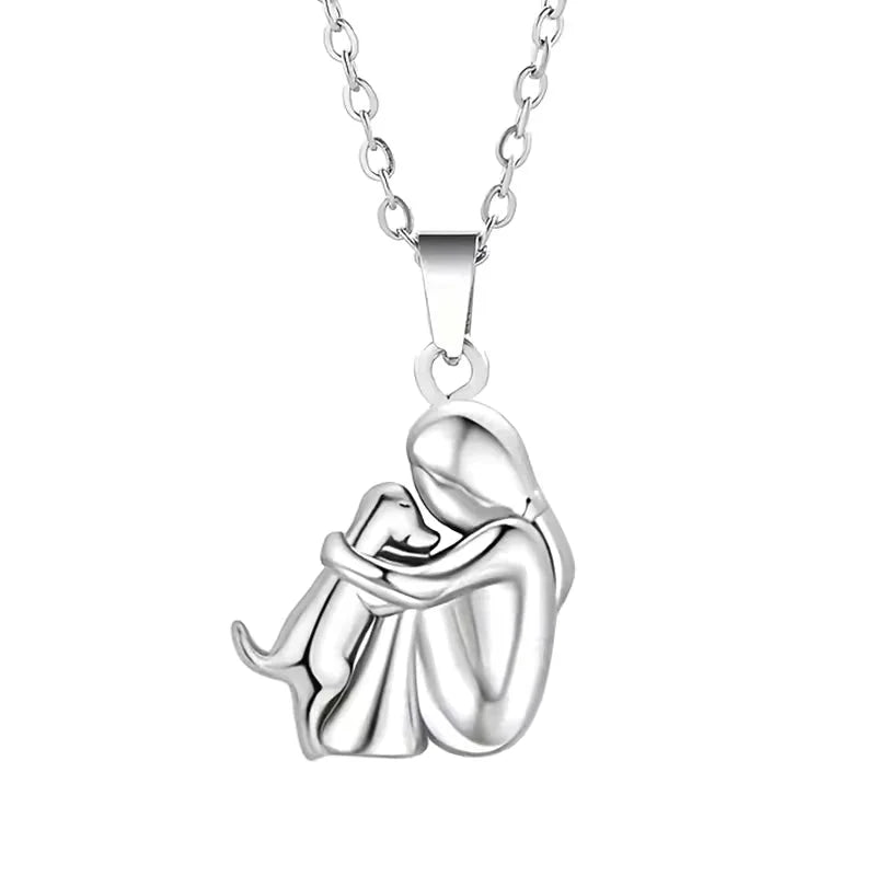 Necklace Dog Lover Silhouette Adjustable Chain Plated Finish