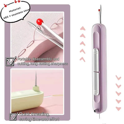 Needle Threader & Seam Ripper Dual-Ended Stainless Steel Wire