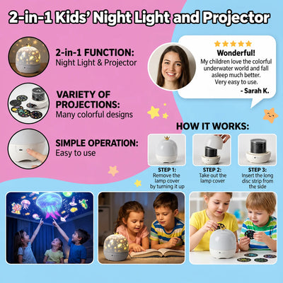 Night Light & Projector Starry & Underwater Dim Light