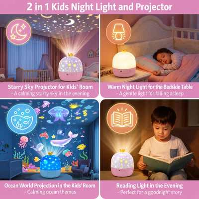 Night Light & Projector Starry & Underwater Dim Light