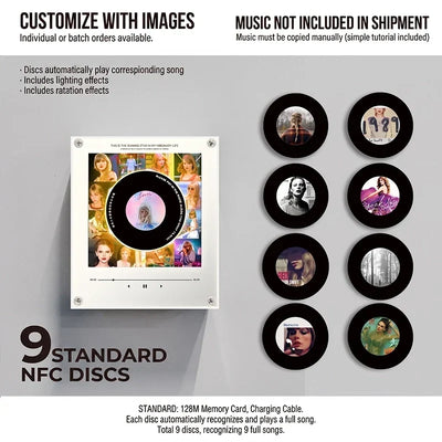 Night Light Rotating Vinyl Disc NFC Activated Magnetic Mount