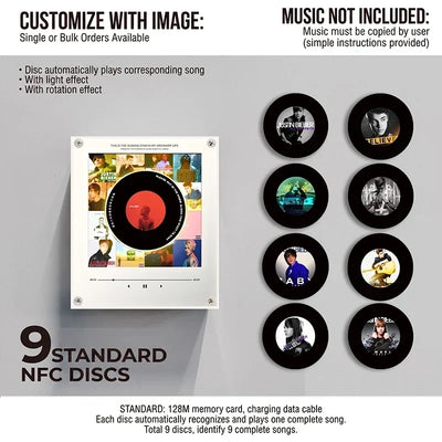 Night Light Rotating Vinyl Disc NFC Activated Magnetic Mount