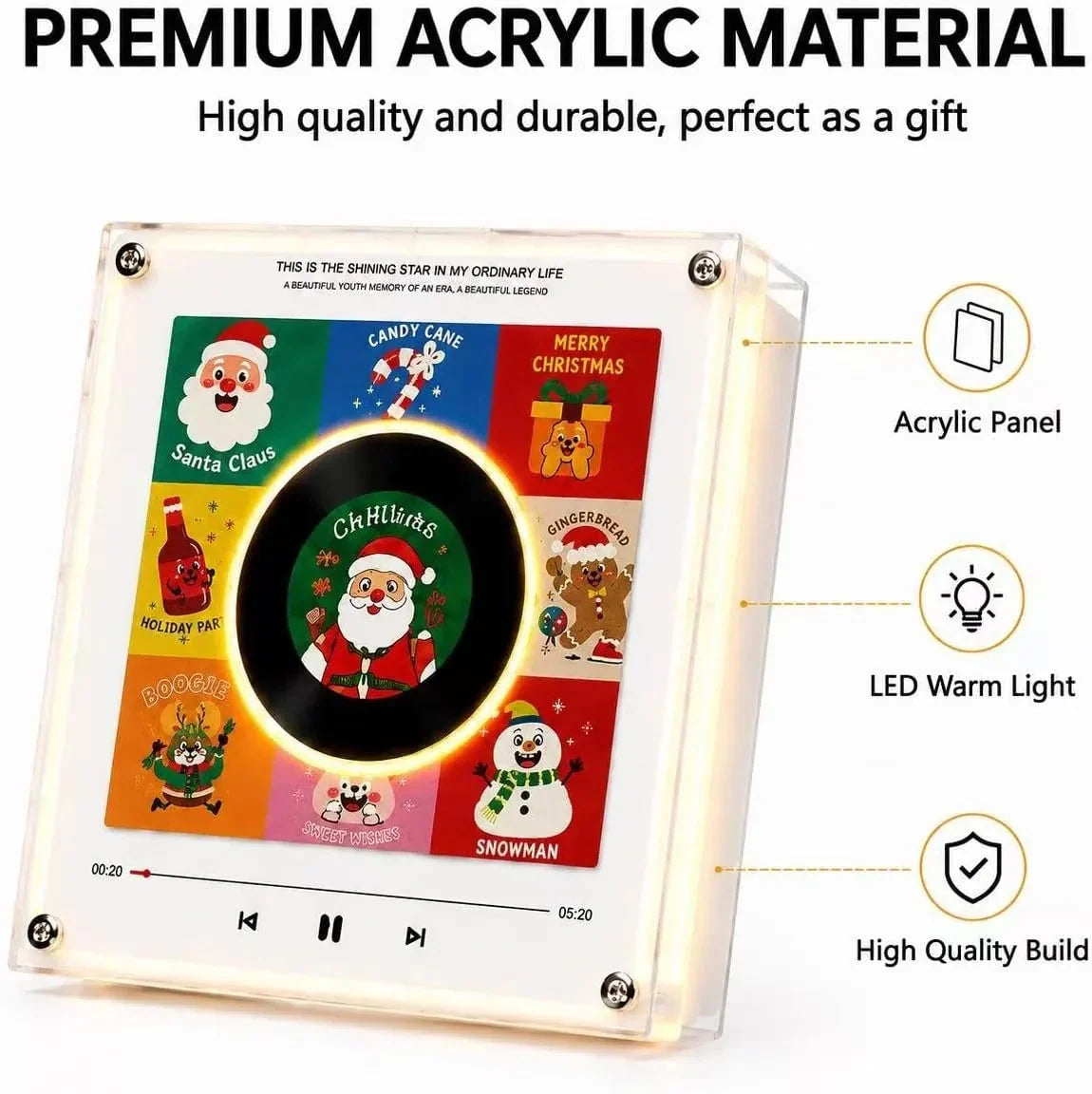 Night Light Rotating Vinyl Disc NFC Activated Magnetic Mount