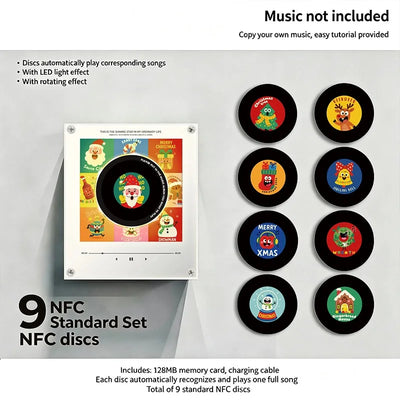 Night Light Rotating Vinyl Disc NFC Activated Magnetic Mount