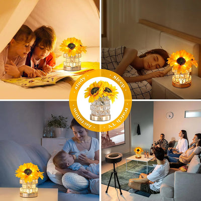 Night Light Sunflower Touch Control Rechargeable Adjustable Brightness