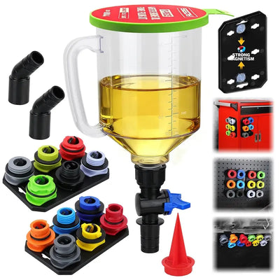 Oil Funnel Adapter Kit Color-Coded Adapters & Magnetic Trays