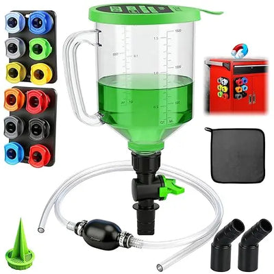 Oil Funnel Adapter Kit Color-Coded Adapters & Magnetic Trays