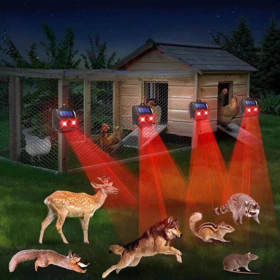Outdoor Animal Repellent Solar-Powered Ultrasonic Adjustable Frequency
