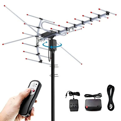 Outdoor Digital TV Antenna Motorized 360° UHF & VHF