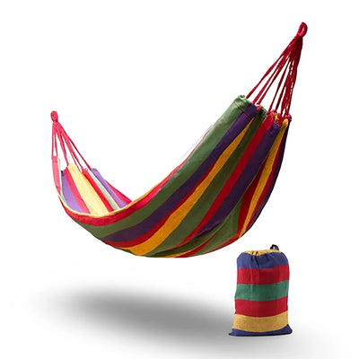 Outdoor Hammock Breathable Cotton Sturdy Ropes & Carrying Bag