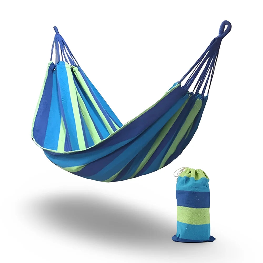 Outdoor Hammock Breathable Cotton Sturdy Ropes & Carrying Bag