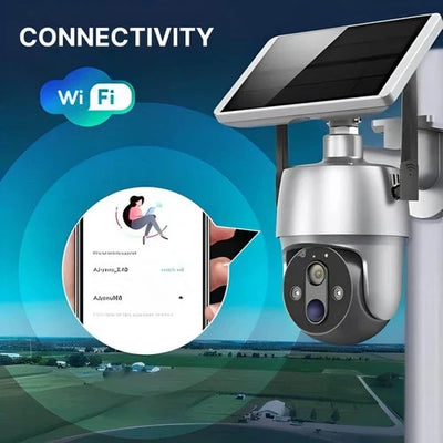 Outdoor Security Camera Solar-Powered 360 Degree Pan & Tilt