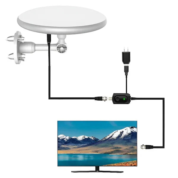 Outdoor TV Antenna Long-Range Omnidirectional Built-In Amplifier