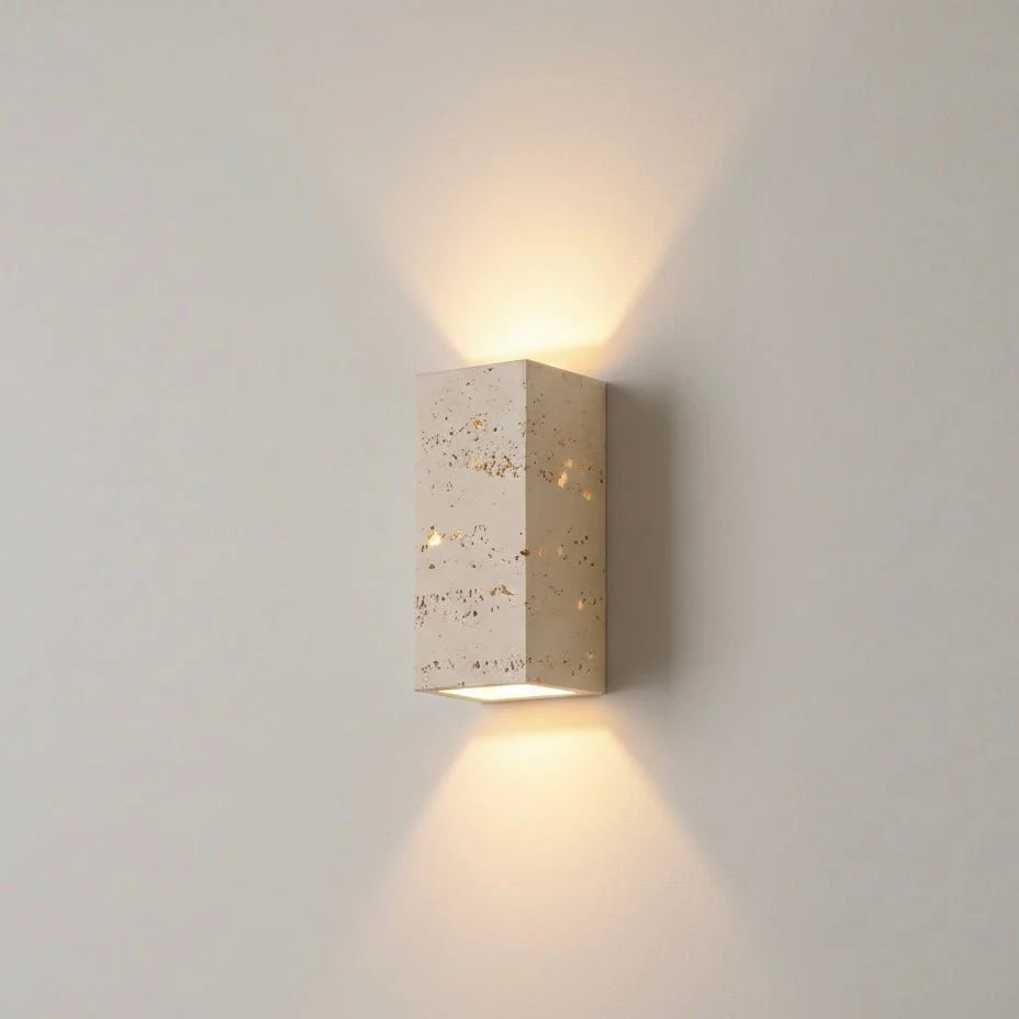 Outdoor Wall Light Yellow Travertine Weather-Resistant