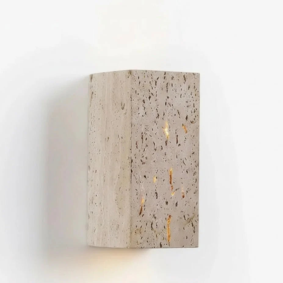 Outdoor Wall Light Yellow Travertine Weather-Resistant