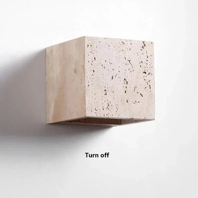 Outdoor Wall Light Yellow Travertine Weather-Resistant