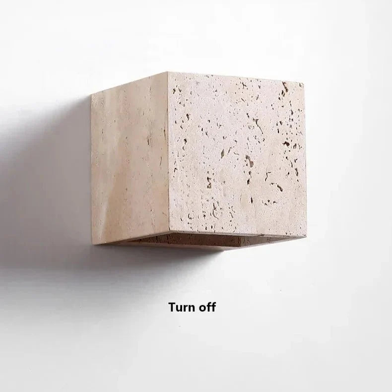 Outdoor Wall Light Yellow Travertine Weather-Resistant