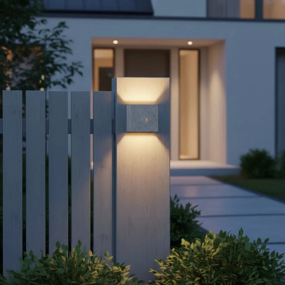 Outdoor Wall Light Yellow Travertine Weather-Resistant