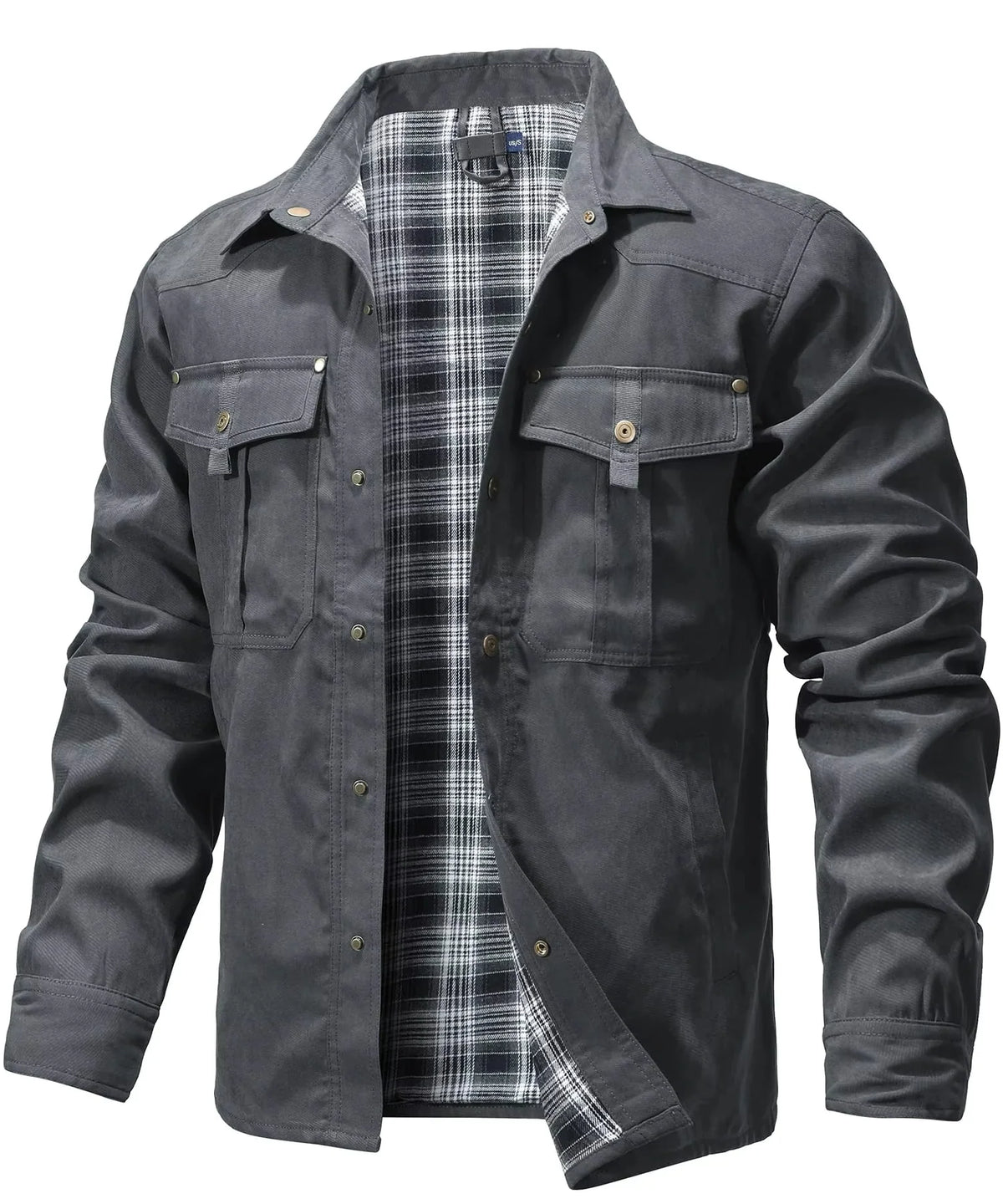 Overshirt Flannel-Lined Snap Button Western Yoke