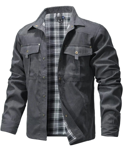Overshirt Flannel-Lined Snap Button Western Yoke