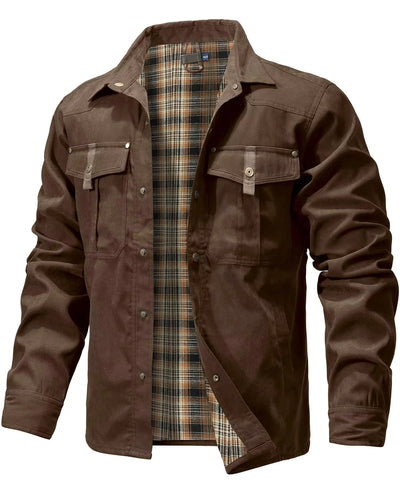 Overshirt Flannel-Lined Snap Button Western Yoke