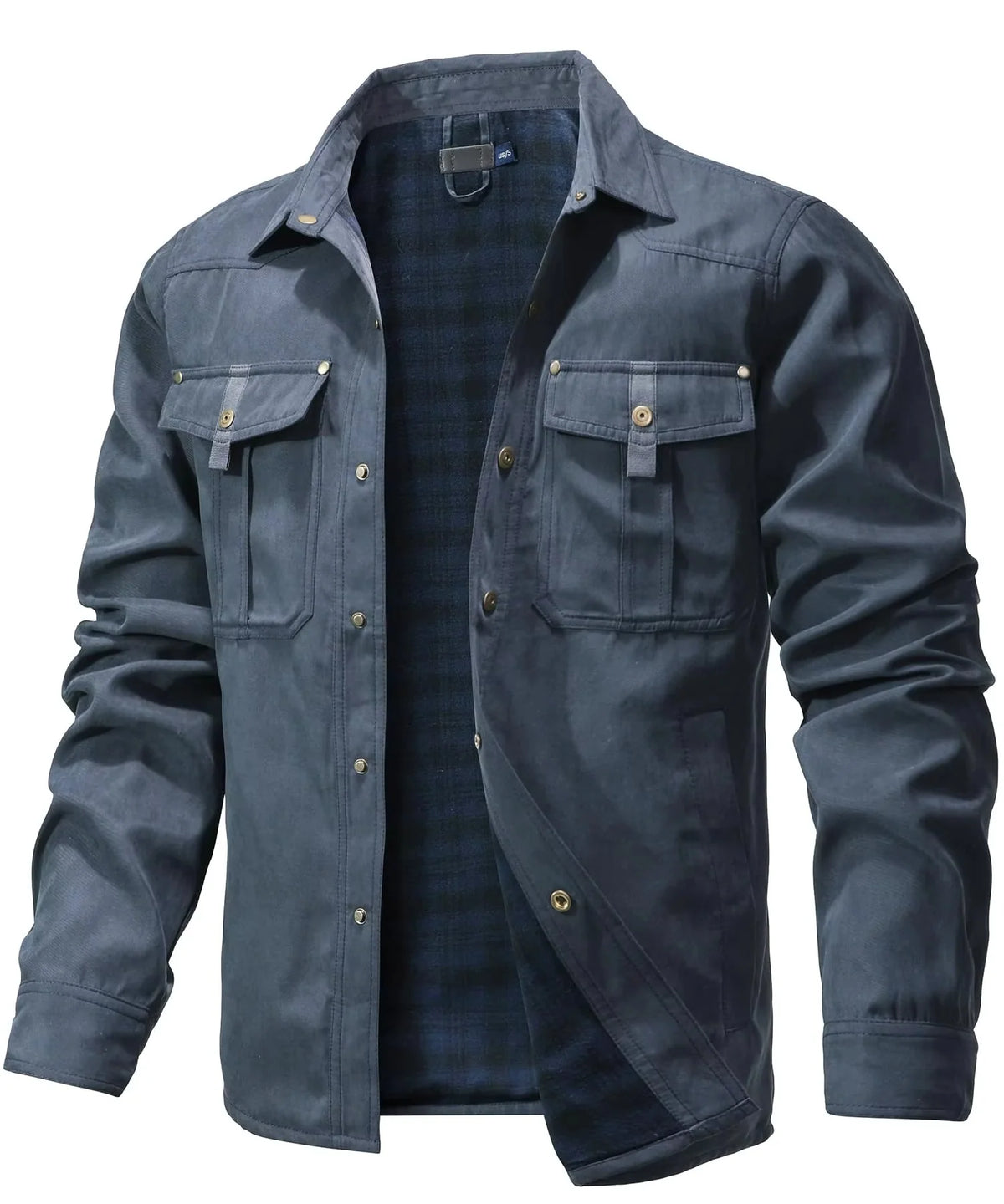 Overshirt Flannel-Lined Snap Button Western Yoke