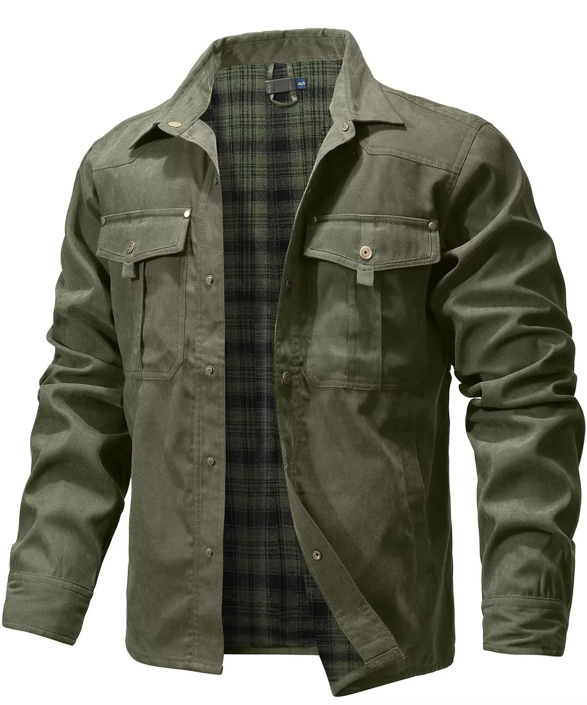 Overshirt Flannel-Lined Snap Button Western Yoke