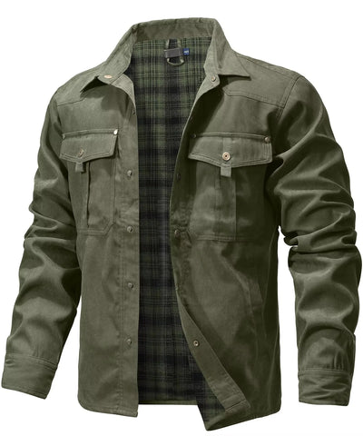 Overshirt Flannel-Lined Snap Button Western Yoke