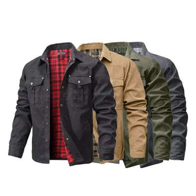 Overshirt Flannel-Lined Snap Button Western Yoke