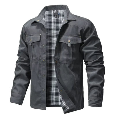 Overshirt Flannel-Lined Snap Button Western Yoke